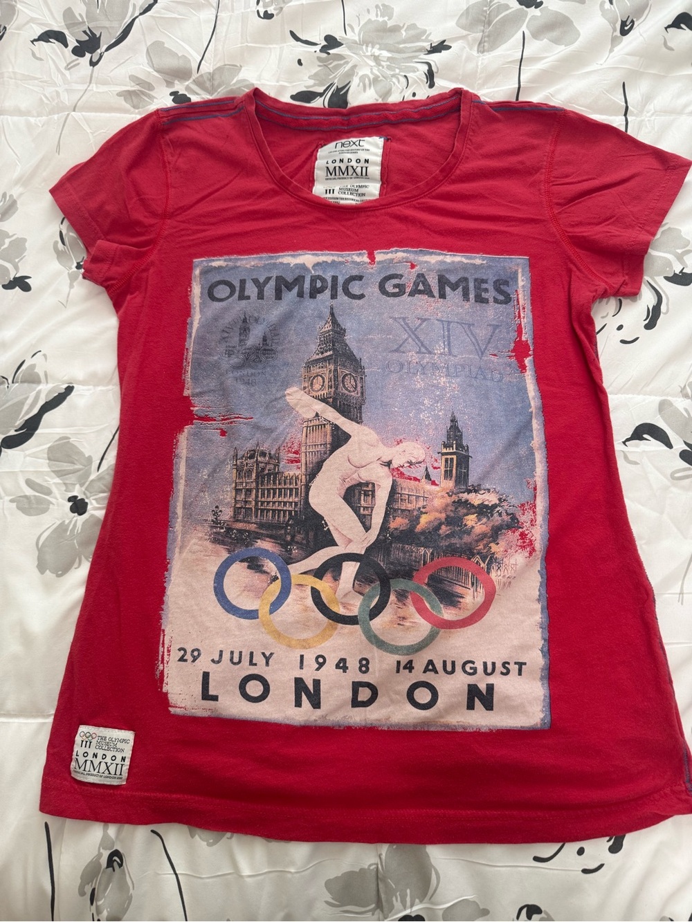 Red London Olympic Games Graphic Tee